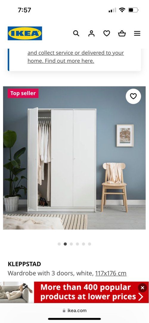 Ikea kleppstad online 2 doors