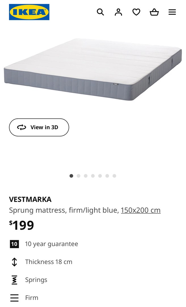 IKEA Mattress Queen size, Furniture & Home Living, Furniture, Bed
