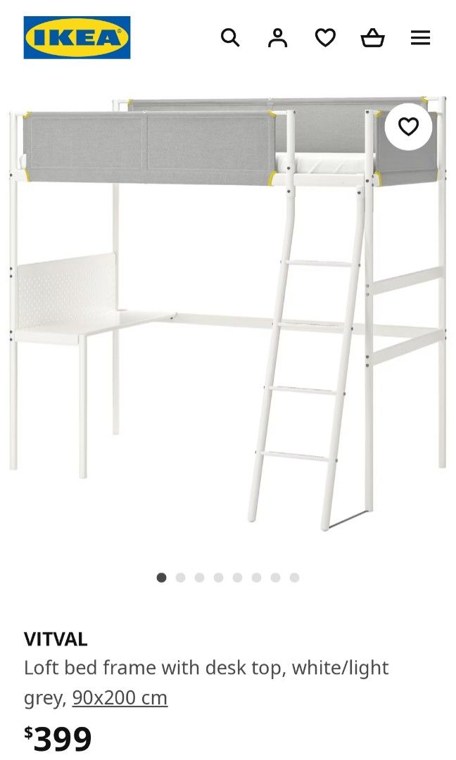 Ikea Vitval Loft Bed, Furniture & Home Living, Furniture, Bed Frames