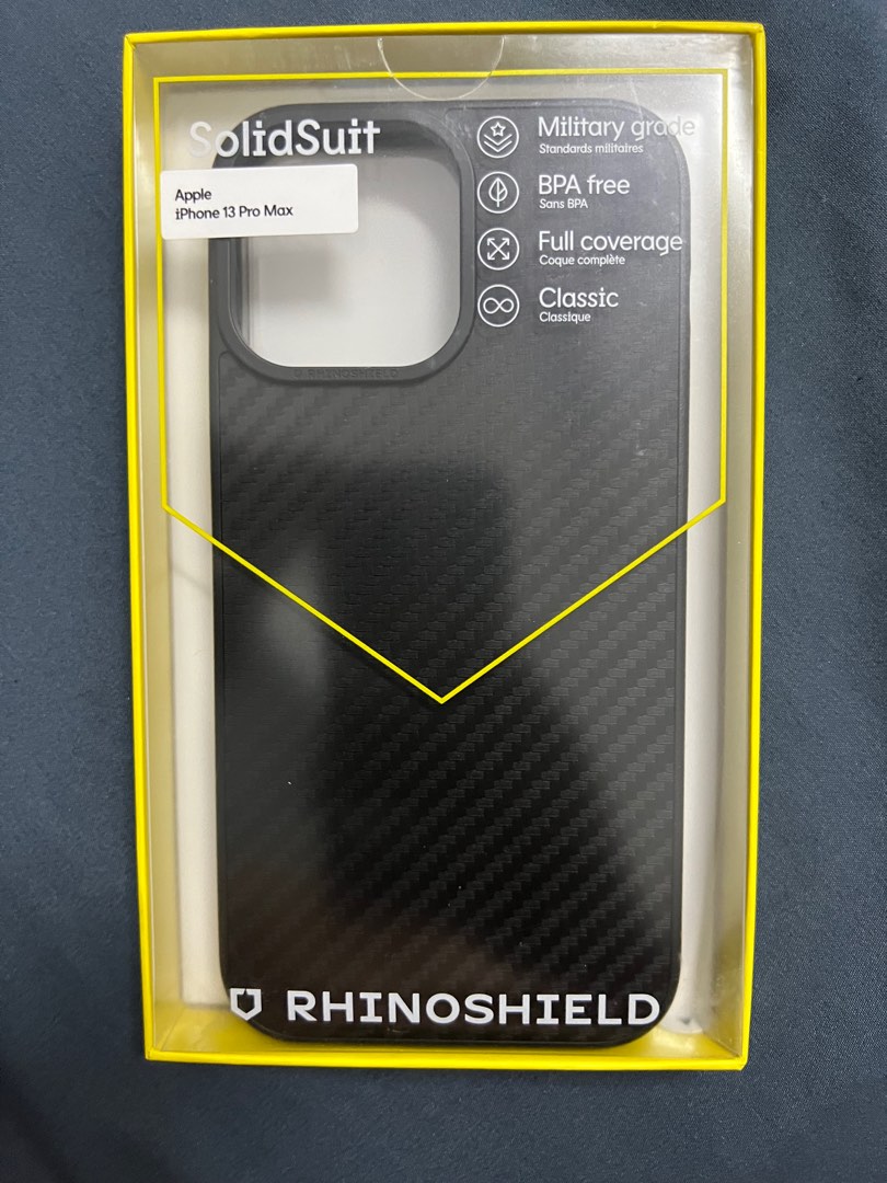 iPhone 13 Pro Rhinoshield Solidsuit Leather Black, Mobile Phones & Gadgets,  Mobile & Gadget Accessories, Cases & Covers on Carousell