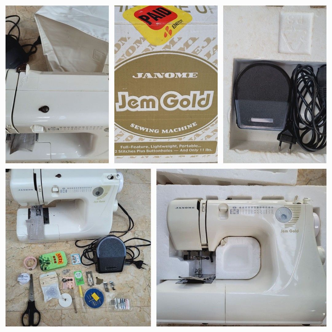Janome jem gold sewing machine, Hobbies & Toys, Stationery & Craft