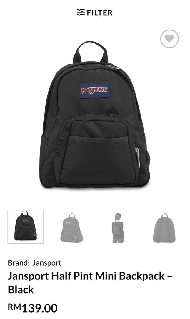 Jansport black mini backpack clearance