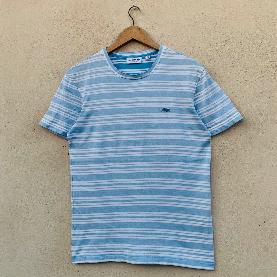 Lacoste blue striped t shirt clearance