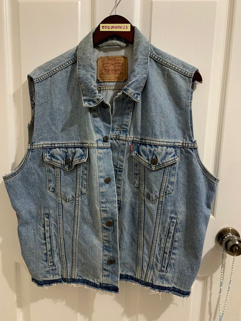 Levis cut off hot sale denim jacket