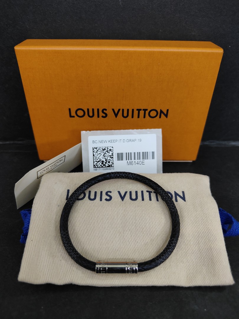 Louis Vuitton Keep It Black Canvas Silver Tone Bracelet Louis Vuitton