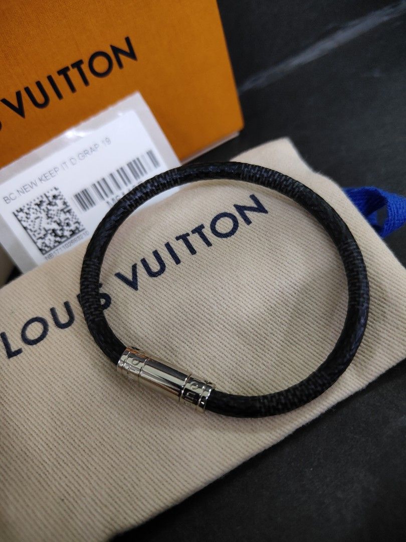 Louis Vuitton Damier Keep It Bracelet, Grey, 19