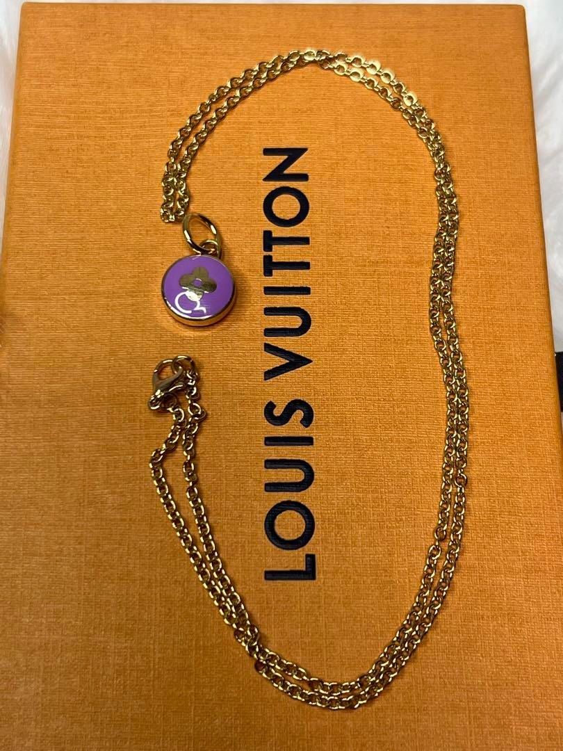 Women's Louis Vuitton necklace with hanging charms & LV monogram