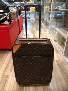 LOUIS VUITTON 20 Leather Suitcase Carry On Luggage +Dust Bag Mens Travel  Case
