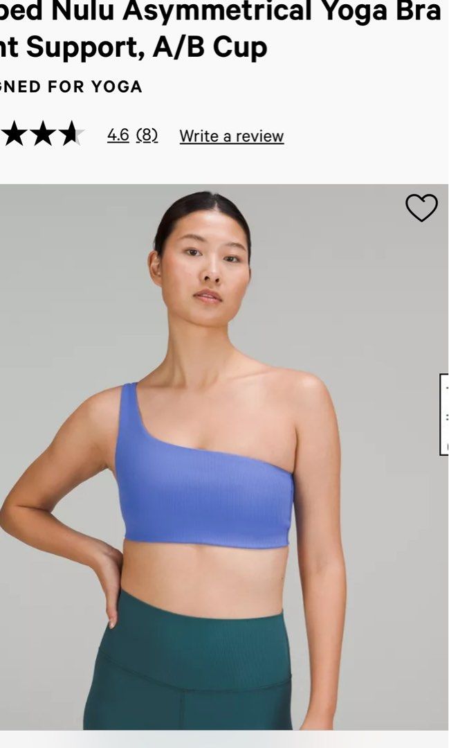 lululemon Ribbed Nulu Asymmetrical Yoga Bra Light Support, A/B Cup, Women's  Fashion, Activewear on Carousell