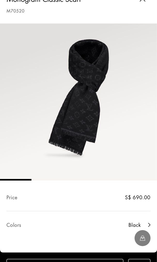 LV Men Scarf in Noir, Luxury, Accessories on Carousell