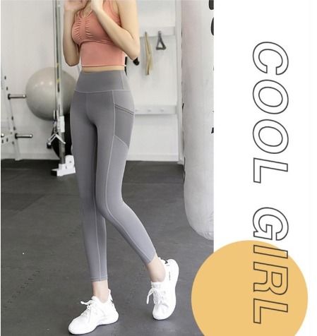 MESH POCKET YOGA PANTS/ LADIES RUNNING PANTS WITH POCKET GOOD QUALITY-  HightWaist, Women's Fashion, Bottoms, Jeans & Leggings on Carousell
