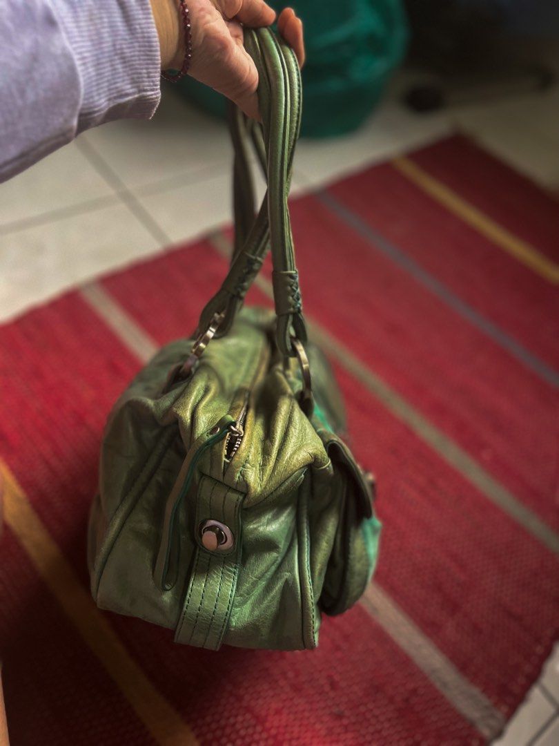 Mimco green leather shoulder bag Women s Fashion Bags Wallets