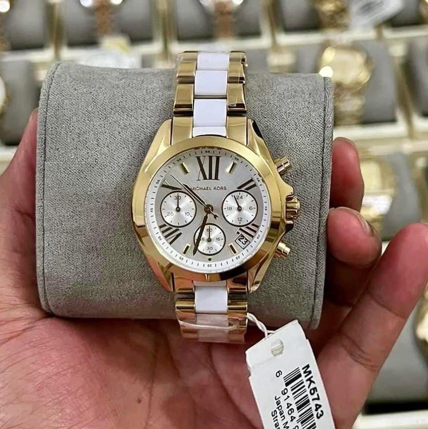 MK SMALL ACETATE WHITE BRADSHAW DIAL AUTHENTIC WATCH Women s