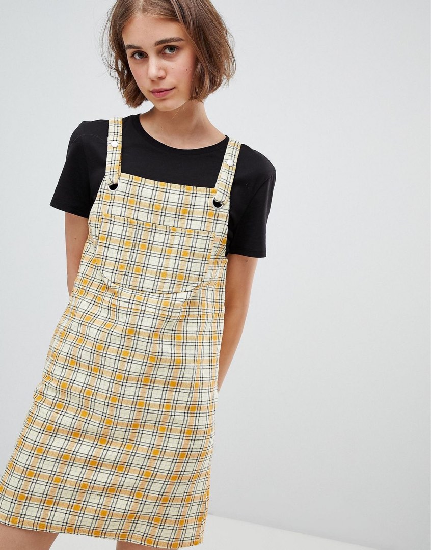 Monki yellow clearance dungarees