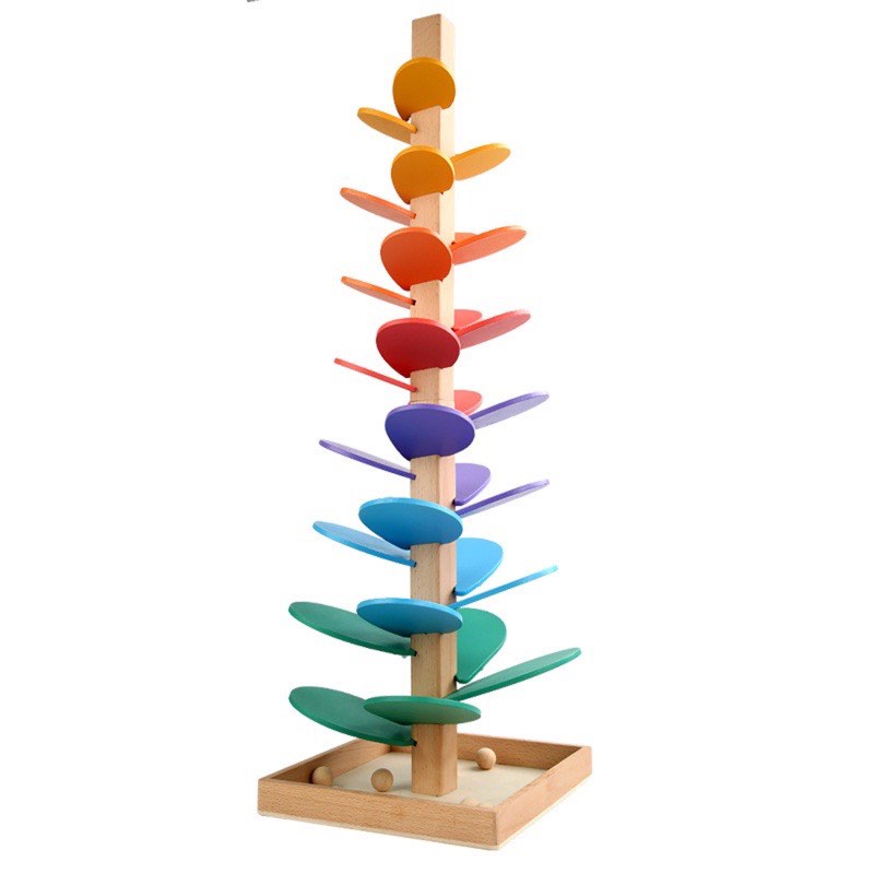 Montessori Wooden Marble Run, Babies & Kids, Infant Playtime on Carousell