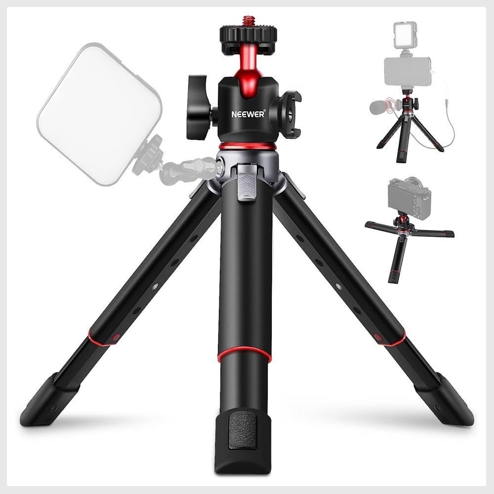NEEWER Mini Tripod for Camera, Compact Desktop Tripod with 360° Low Profile  Ball Head, 1/4 Arca Type QR Plate for DSLR Action Camera Phone Holder for