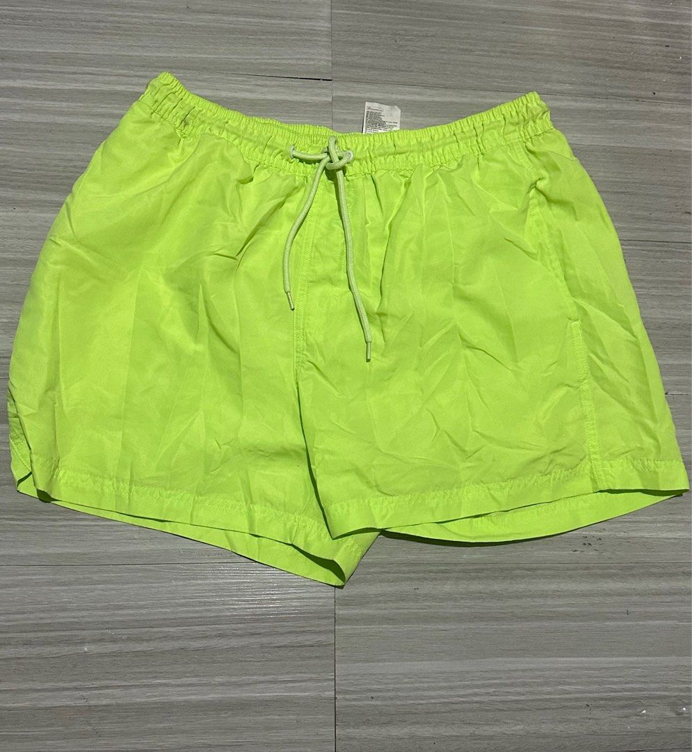 Neon green board shorts, Men's Fashion, Bottoms, Swim Trunks & Board
