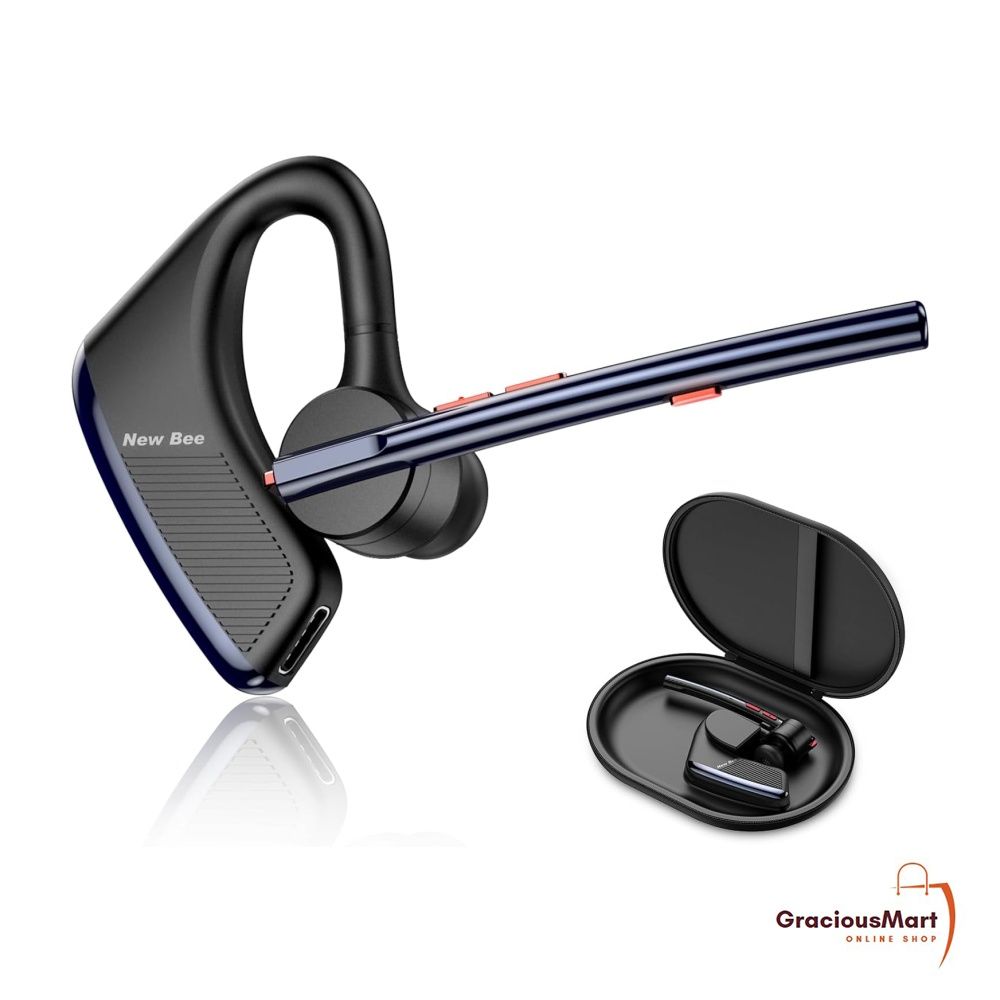 New bee Bluetooth Headset 24Hrs Talktime CVC8.0 Dual Mic Noise