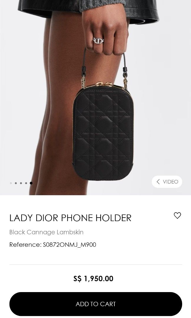 Lady Dior 5-Gusset Card Holder Black Cannage Lambskin