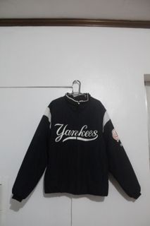 VTG New York Yankees MLB Majestic Navy Blue Dugout Jacket Women’s LARGE