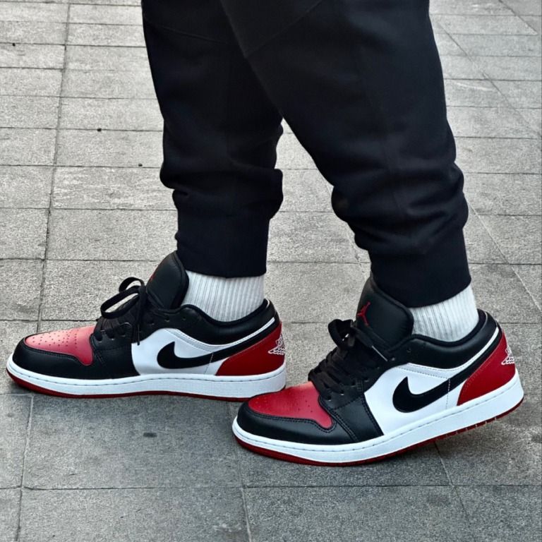 Nike Air Jordan 1 Low 黑紅喬丹AJ1運動鞋休閒鞋553558-161, 預購在