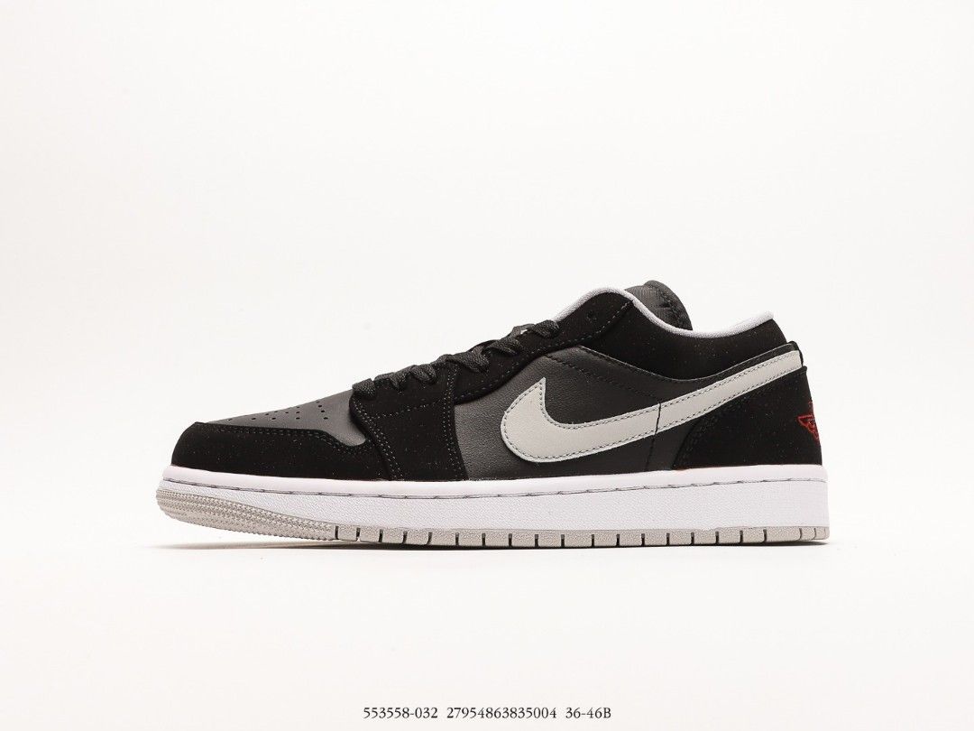 Jordan 1 low black wolf grey top