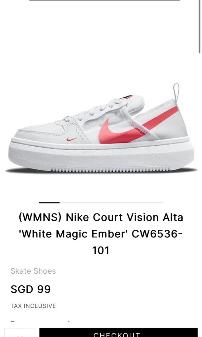 Nike Court Vision Alta 'White Magic Ember', Women's Fashion