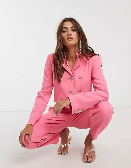 NWT Topshop Idol Pink Crop Blazer Women s Fashion Coats Jackets