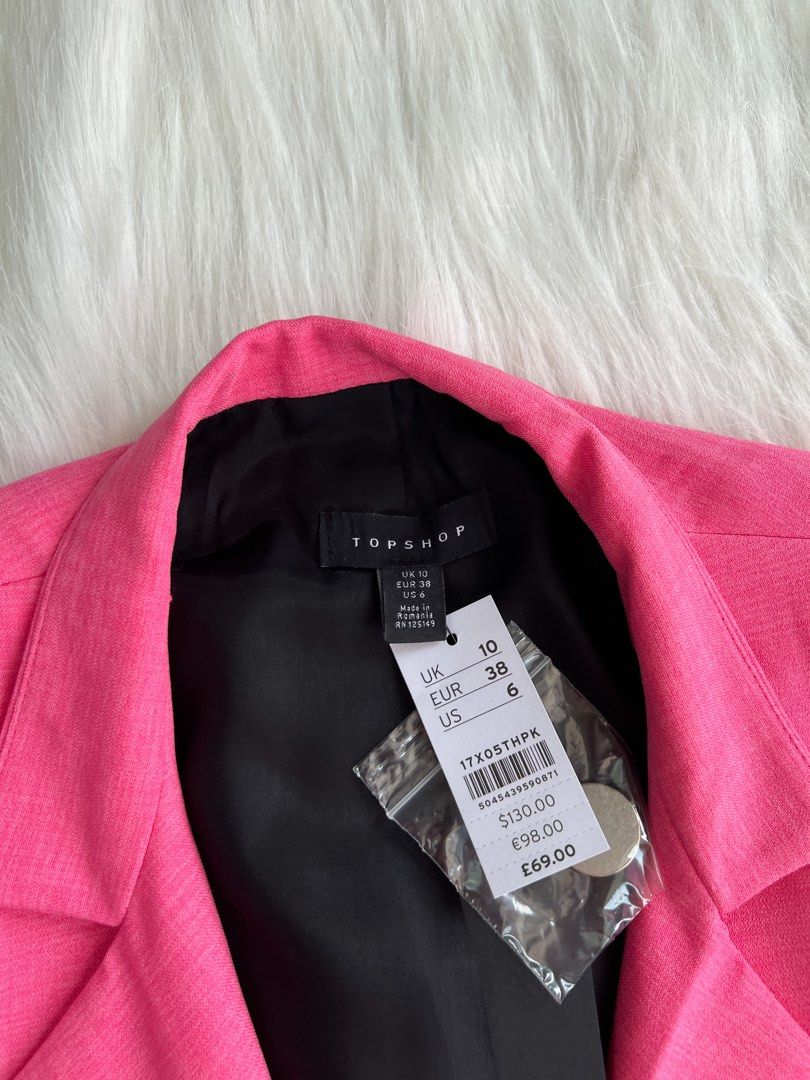 NWT Topshop Idol Pink Crop Blazer