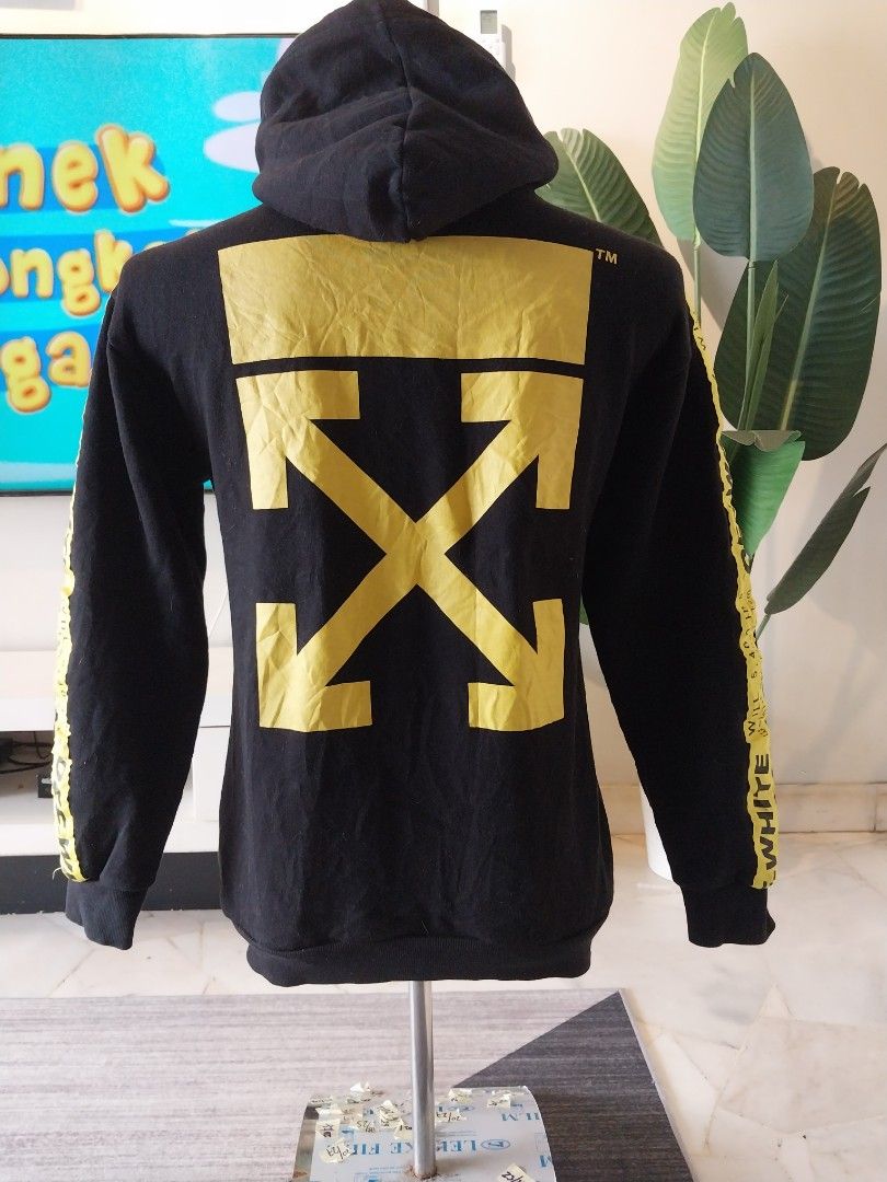 Yellow and black off white hoodie store