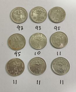 Old 5c Coins from Malaysia