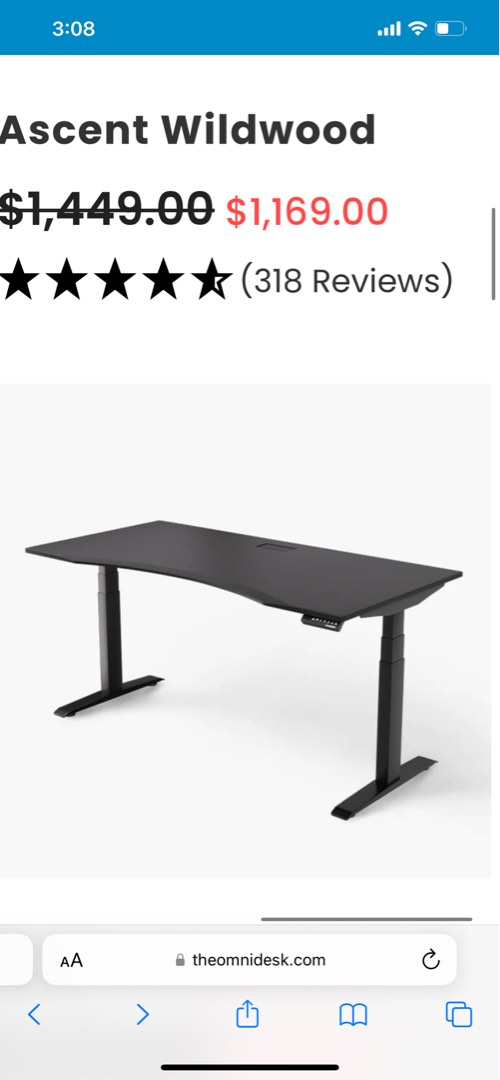 Omnidesk pro large (table top only), Furniture & Home Living, Furniture, Tables & Sets on Carousell