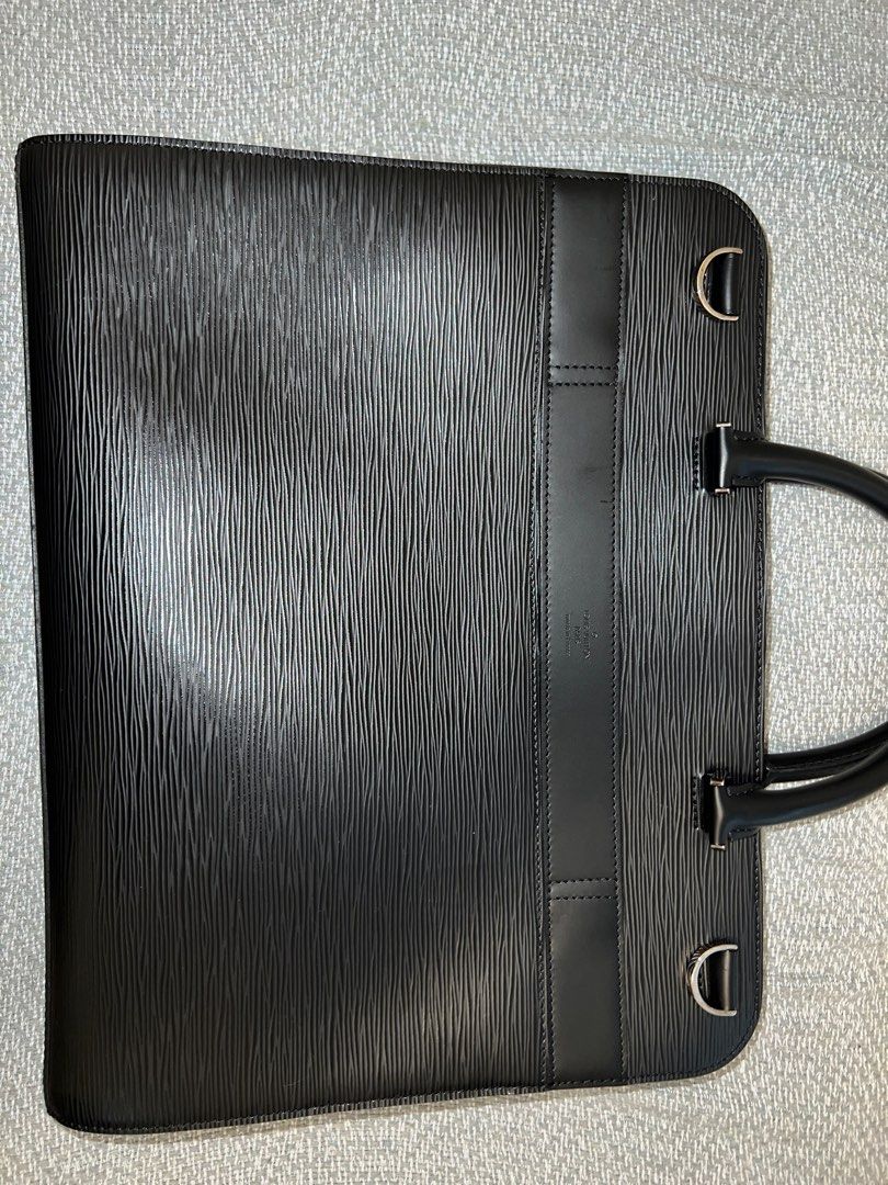 Louis Vuitton, Bags, Louis Vuitton Authentic Bassano Gm Black Epi Leather  Briefcase Porte Documents