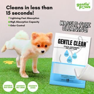 Pawssentials Gentle Clean Quick Instant Hasssle-Free Cleaning Training Absorbing Pet Pee Disposable Pads