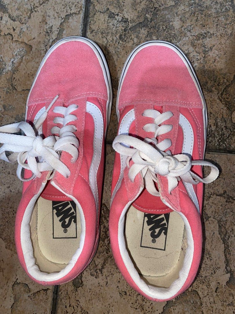 Pink lace up on sale vans