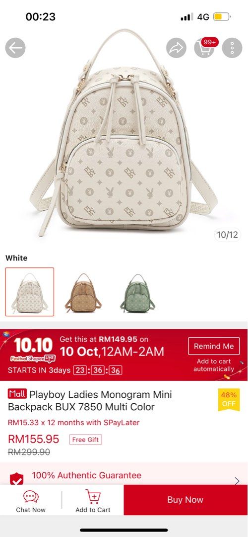Playboy bunny monogram backpack cheap