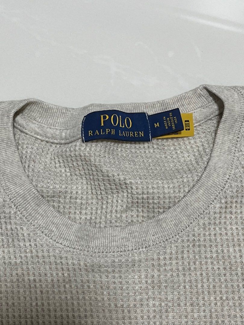 polo ralph lauren waffle knit long sleeve sweater top beige brown