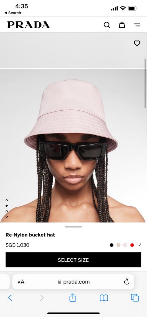 Prada pink outlet bucket hat