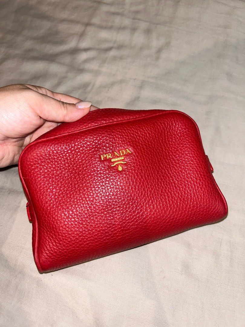 Red leather prada clearance bag