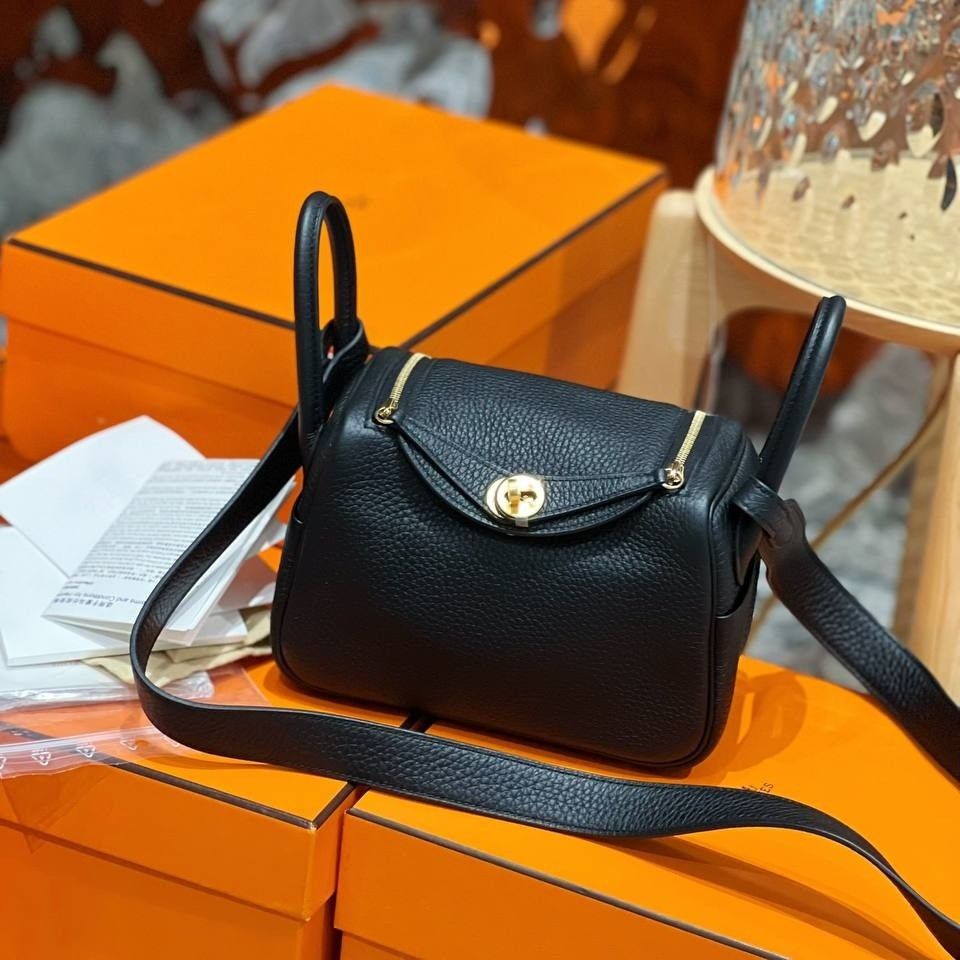 Hermes Mini Lindy Etoupe GHW, Luxury, Bags & Wallets on Carousell