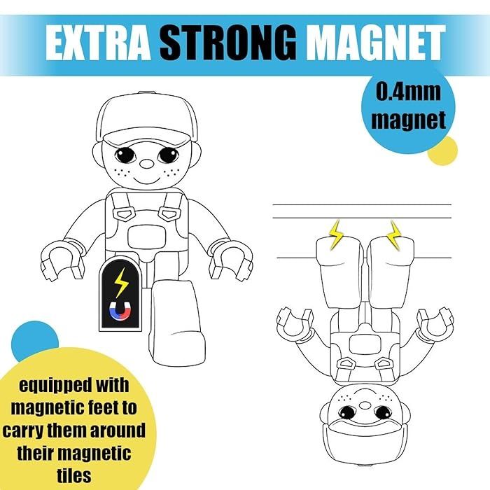 Playmags Magnetic Figures Community Set of 15 Pieces - Play People Perfect  for Magnetic Tiles Building Blocks - STEM Learning Toys Children – Magnet