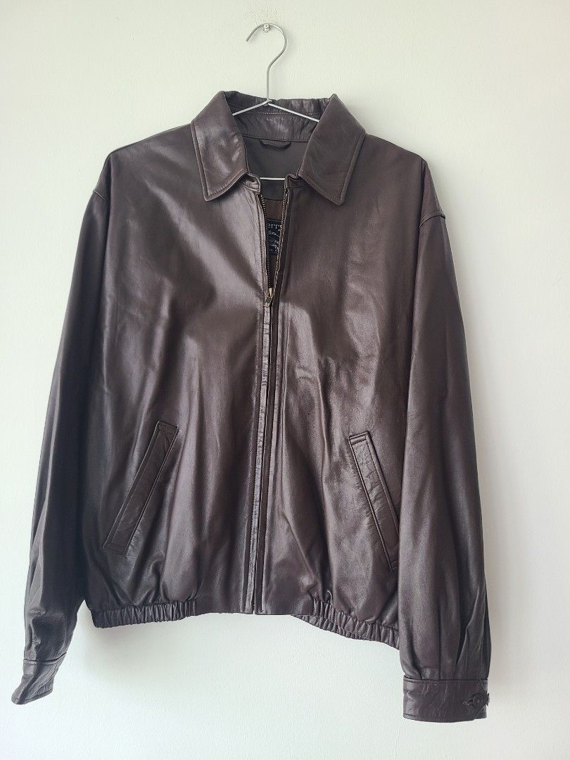 rare-vintage-burberry-leather-jacket-made-in-usa-luxury-apparel-on