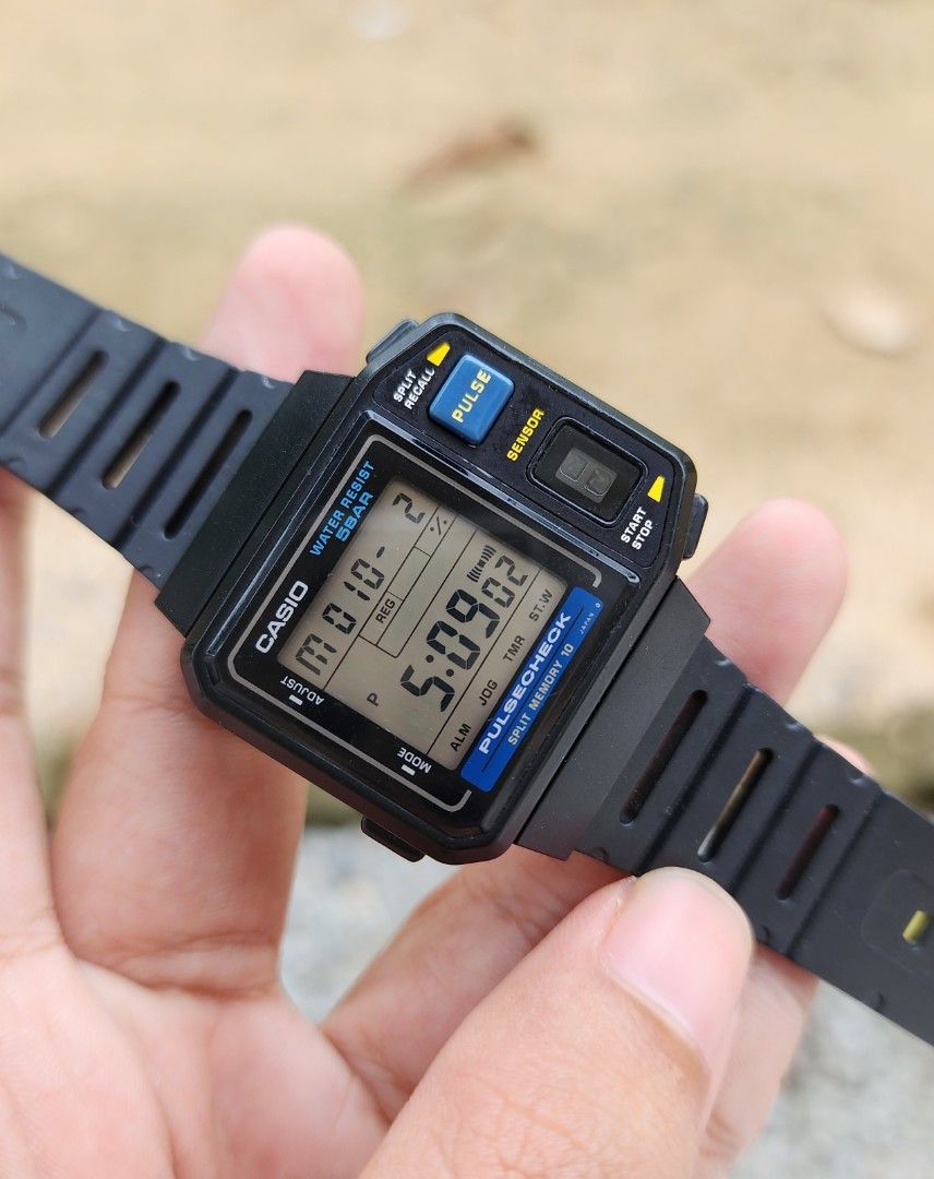 Rare Vintage Casio JP100 Pulse Check 80s Men s Fashion Watches