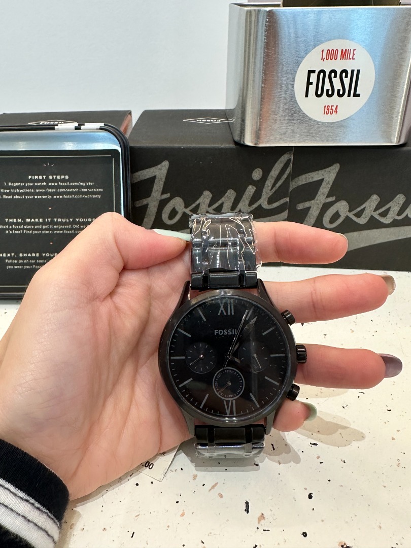 Ready Stock Fossil Fenmore Multifunction Black Stainless Steel