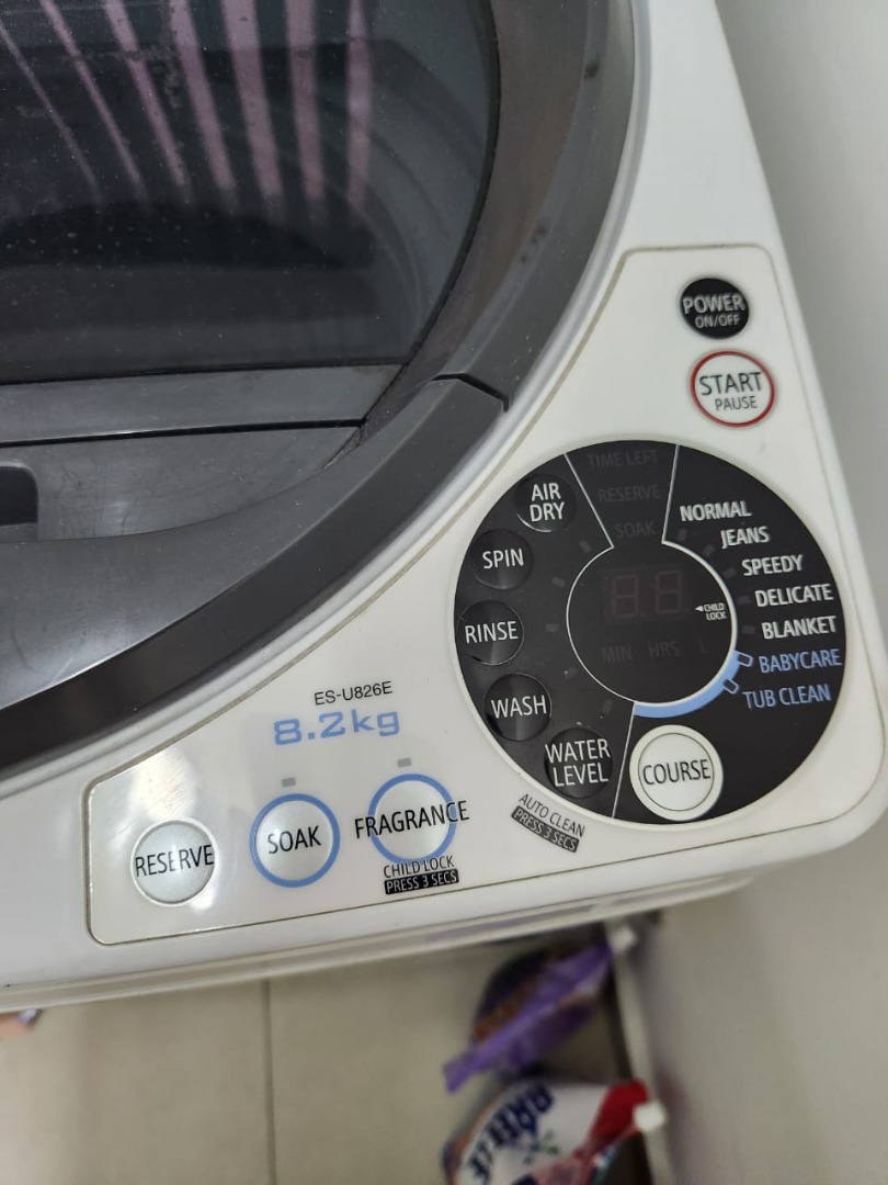 SHARP Washing Machine ESU826E 8.2KG, TV & Home Appliances, Washing