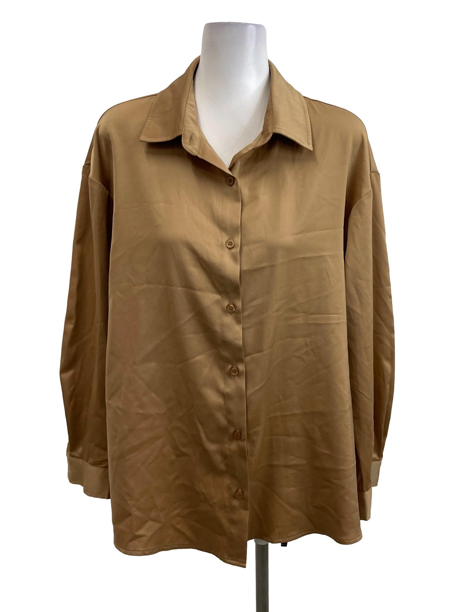 Shopsassydream Gold Button Down Shirt, Women's Fashion, Tops, Shirts on