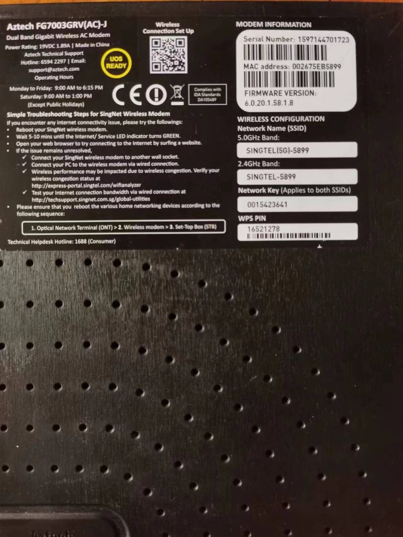 Singtel dual band ac router clearance
