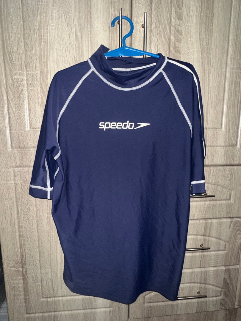 Speedo Men's Rash Guard Swim Shirt - (XX-Large, Gray