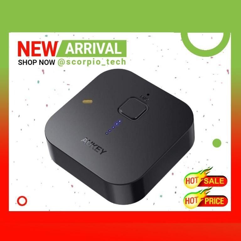 AUKEY Bluetooth Receiver V4.1 Wireless Audio Music Adapter A2DP with Hands Free Calling and 3.5mm Stereo Jack for Home and Car Audio System