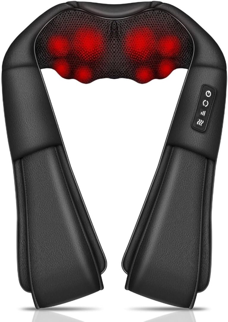 Neck Massager with Heat Shiatsu Massager for Neck Back Shoulder Foot and Leg Deep Tissue 3D Kneading Massager for Relax Muscles at Home and Office Comfort Gifts for Women and Men Health